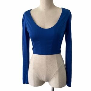 Bebe Blue Long Sleeve Crop Top